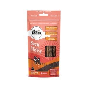 All Barks Bush Sticks Kangaroo & Venison 110g (Approx. 8 Sticks)